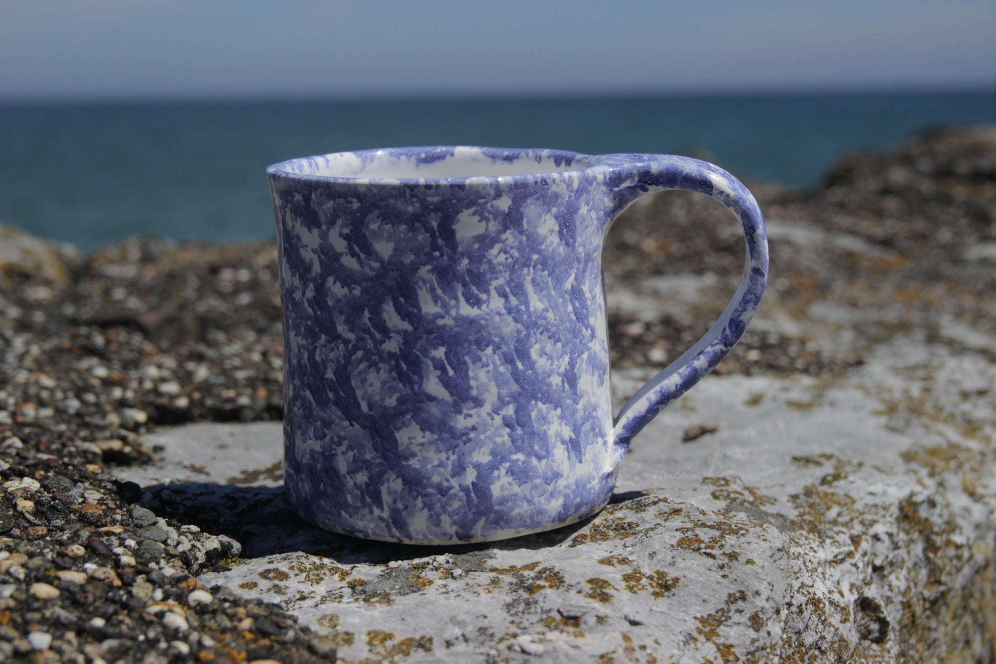 Large Cup, Dark Blue Sponged, Ardmore Pottery