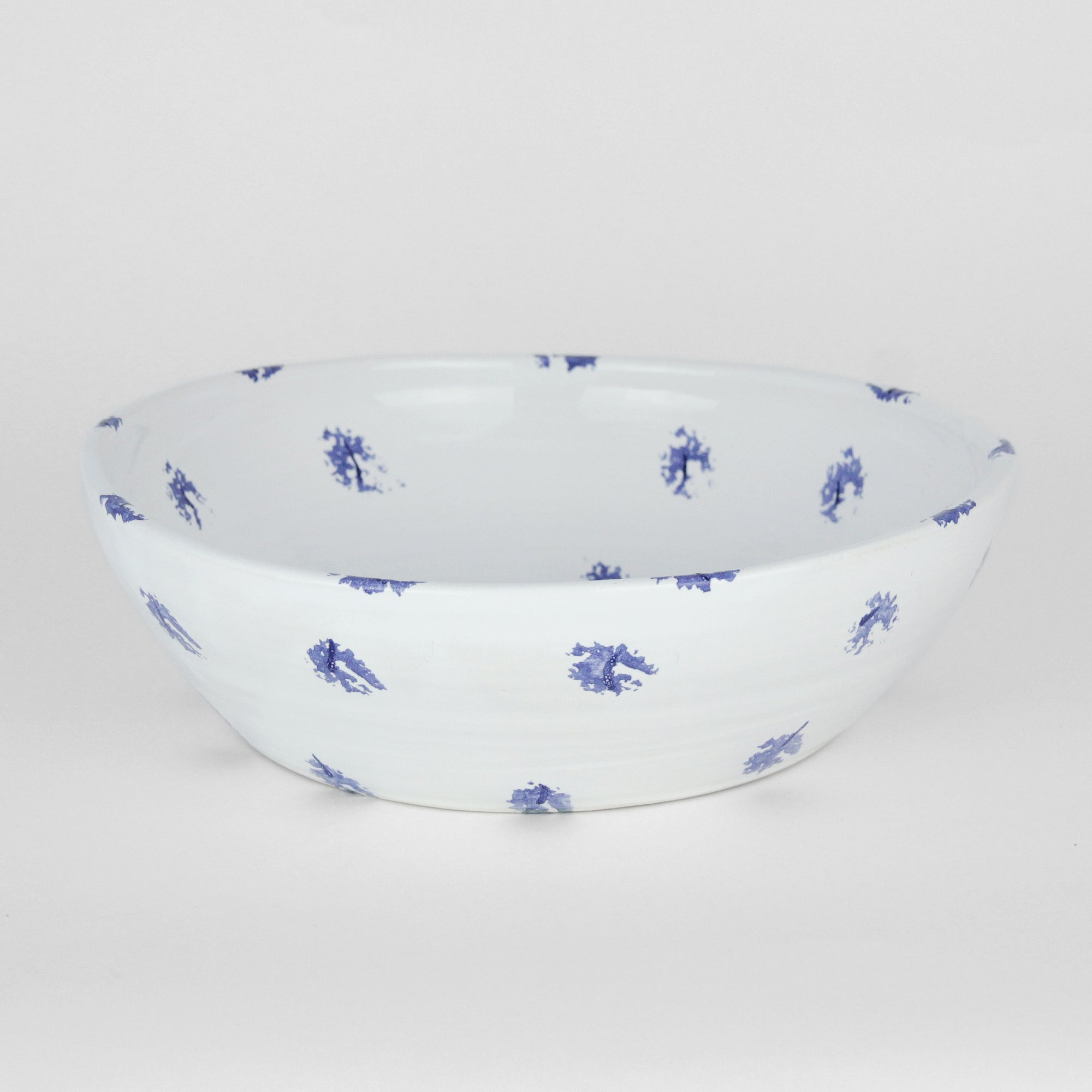 Pasta Bowl, Traditional Blue Sponged, Ardmore Pottery