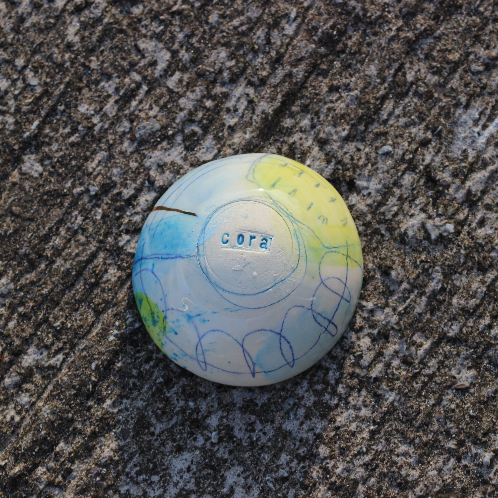 Trinket Dish, Green & Gold, Cora Cummins