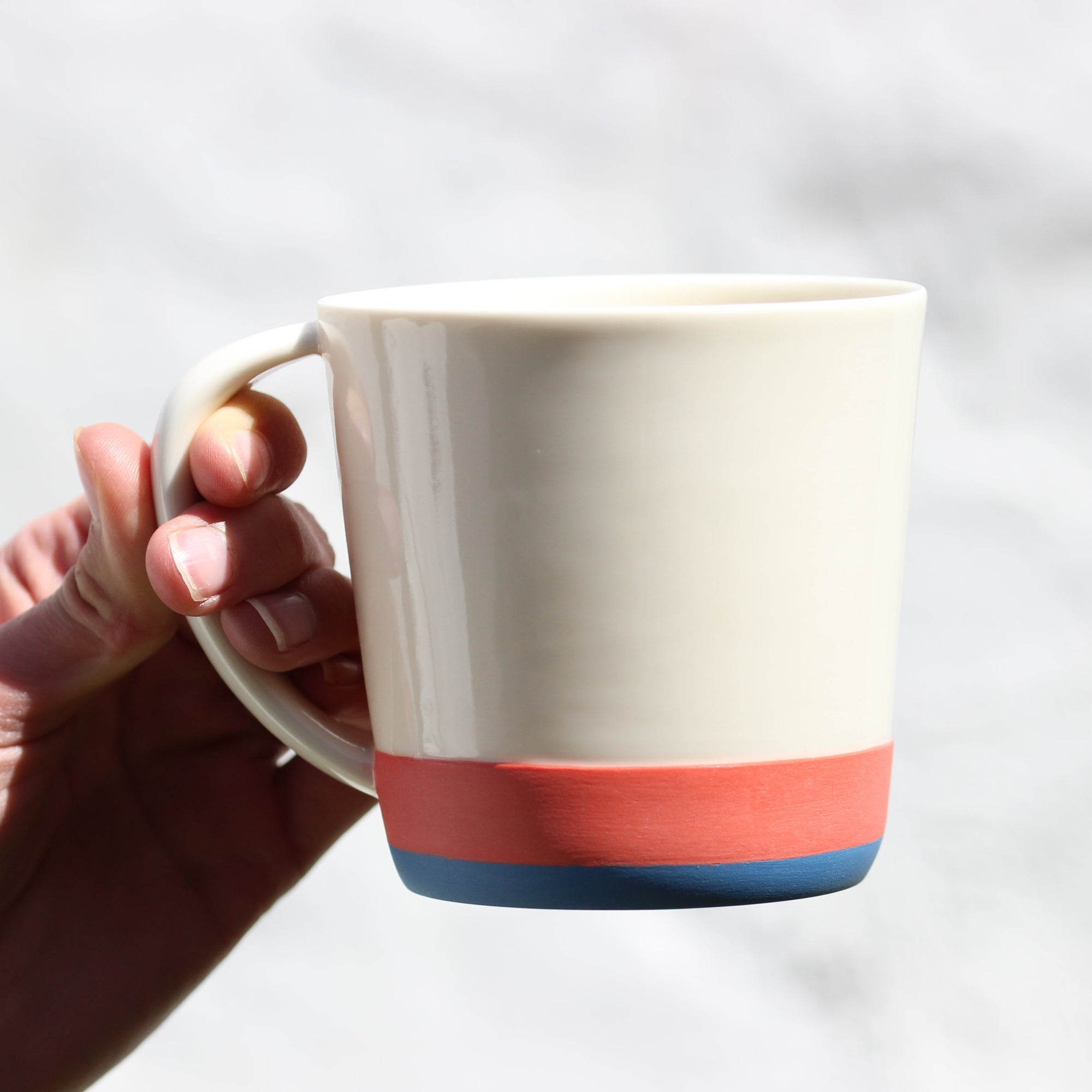 Porcelain Mug, Coral Band, Adele Stanley