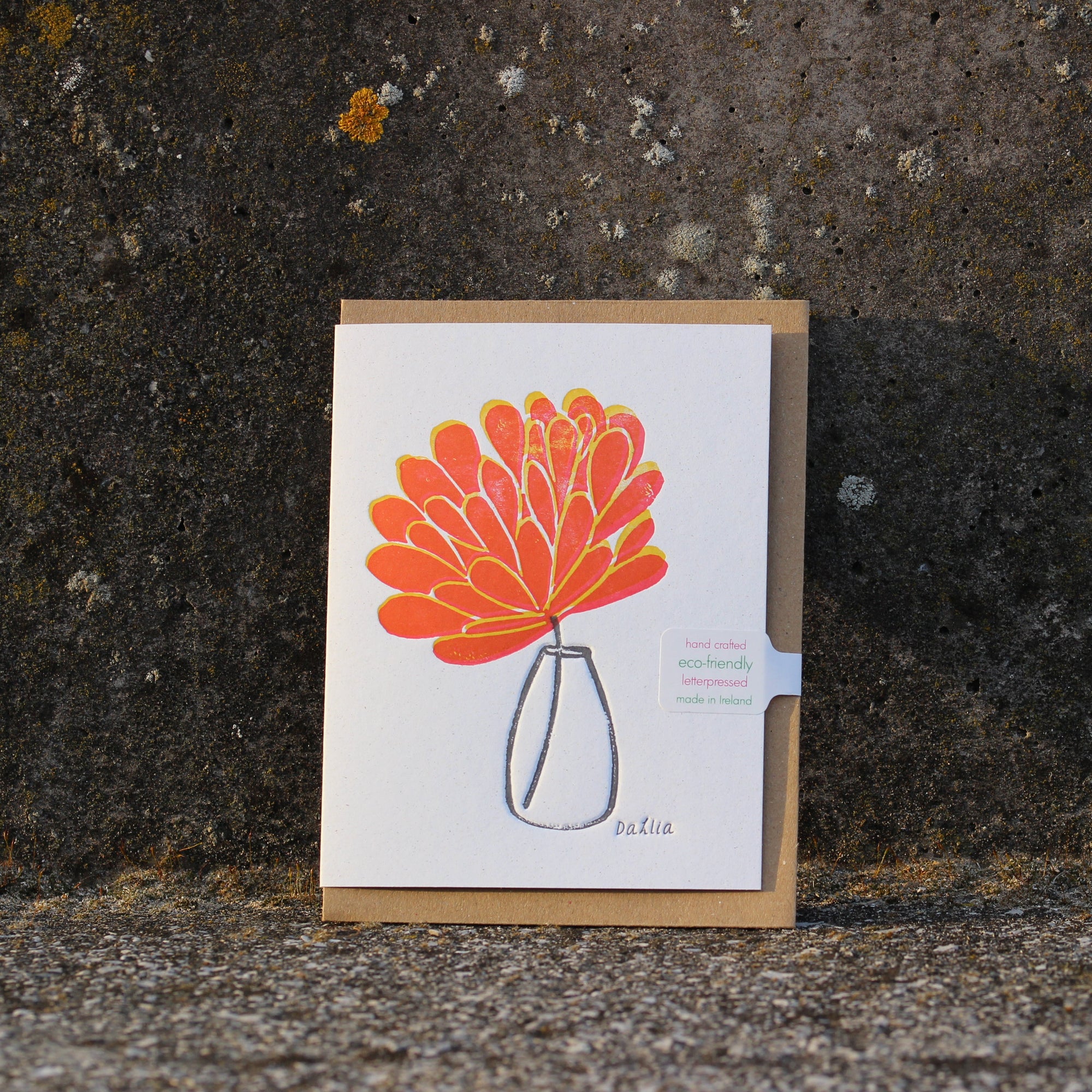 Dahlia Card, Pear In Paper