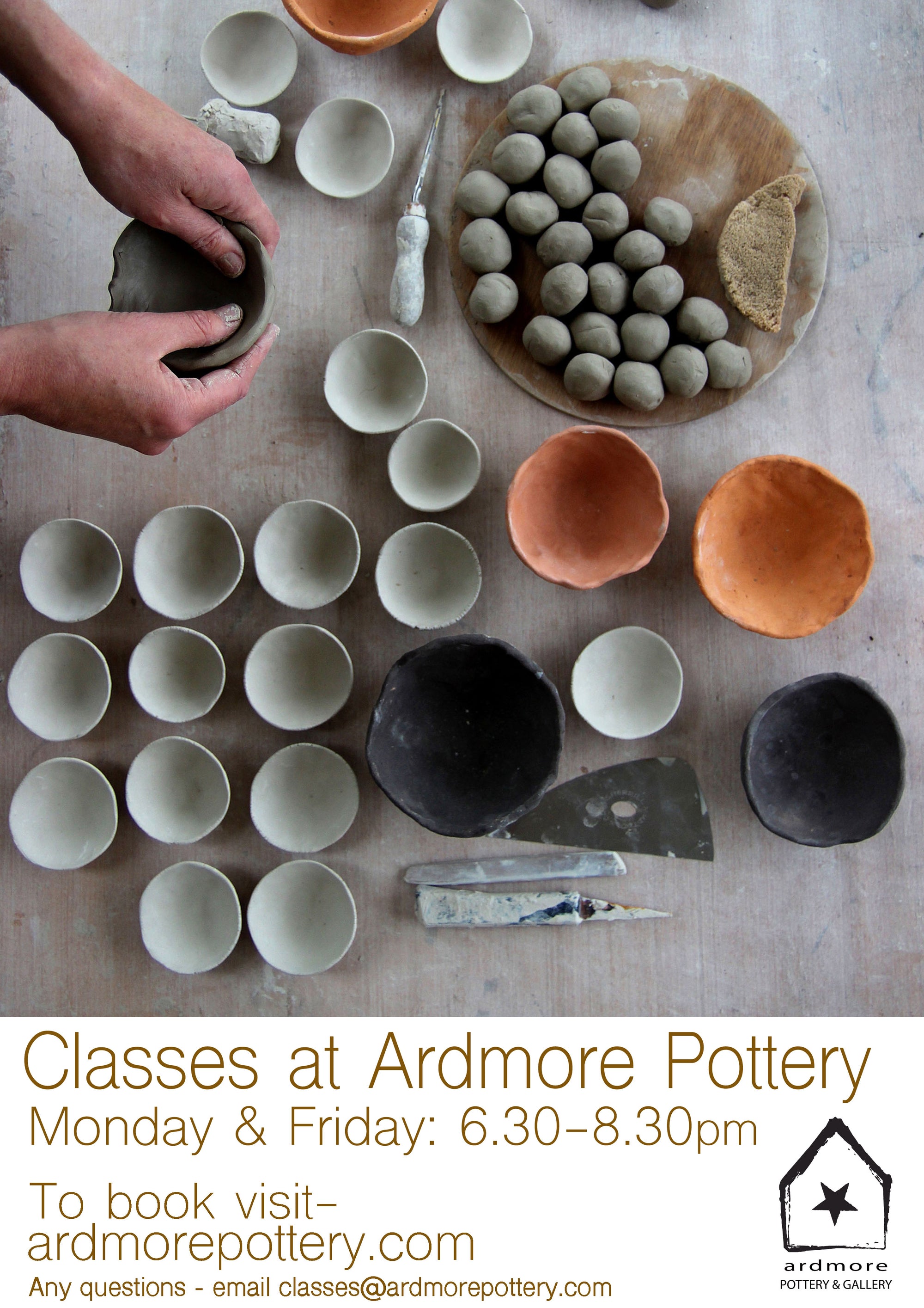 Classes at Ardmore Pottery / Mon & Fri: 6.30-8.30pm