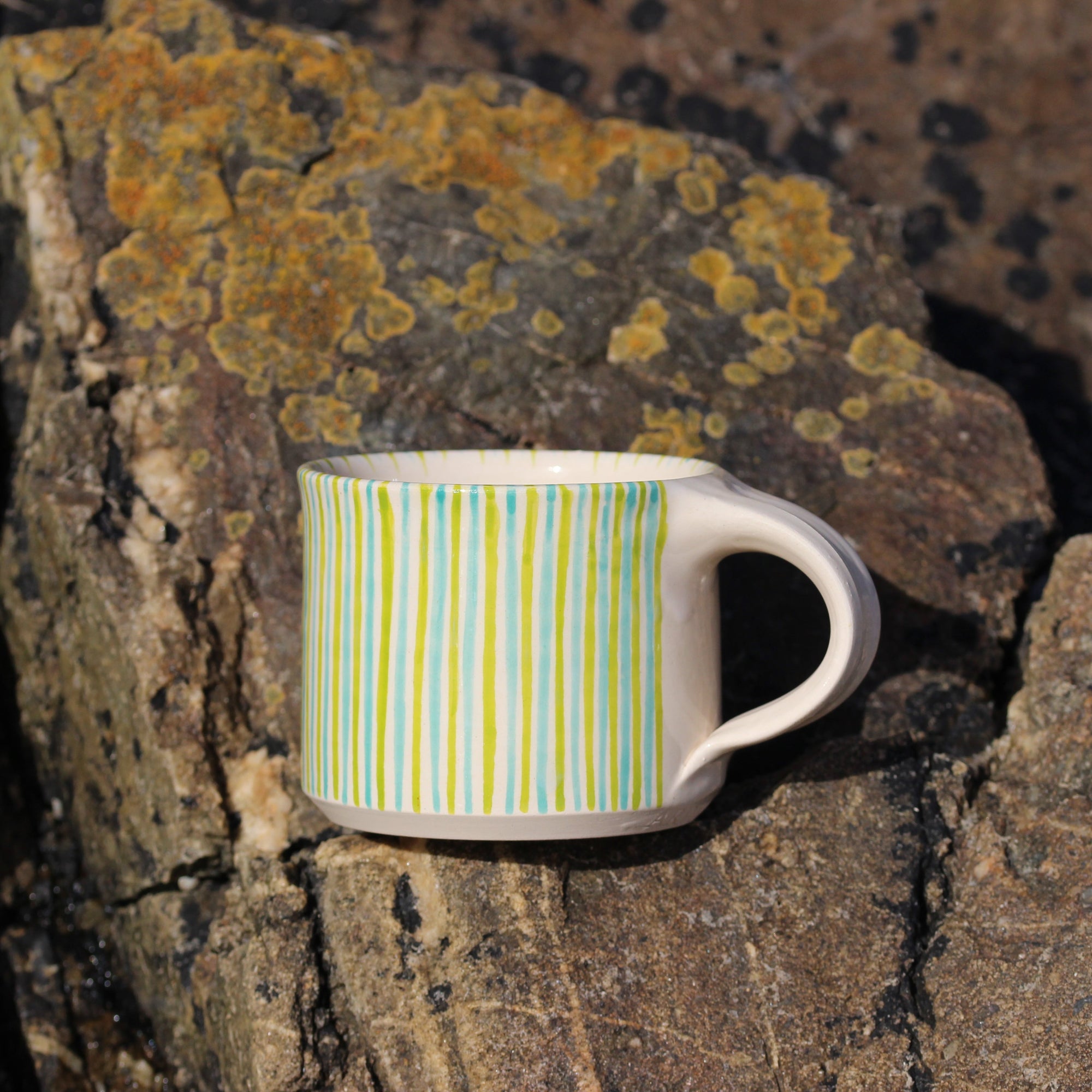 Everyday Cup, Green & Blue Stripe