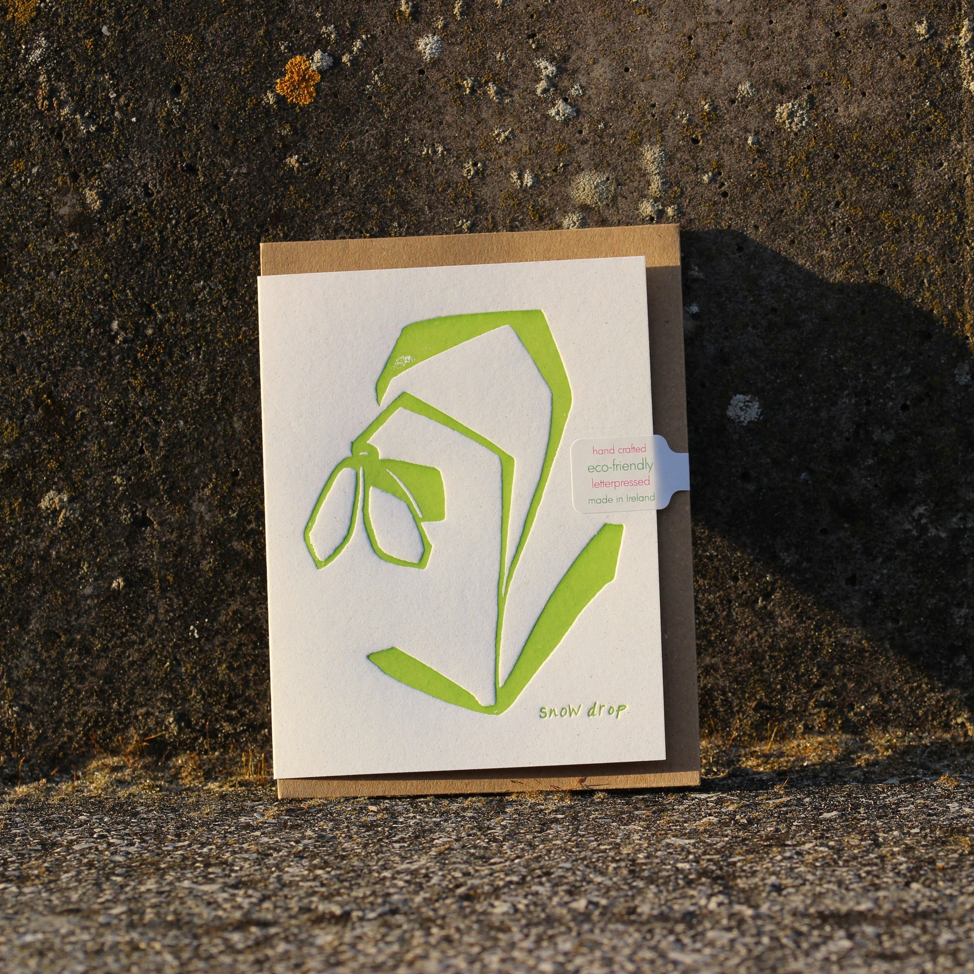 Snowdrop Card, Pear In Paper