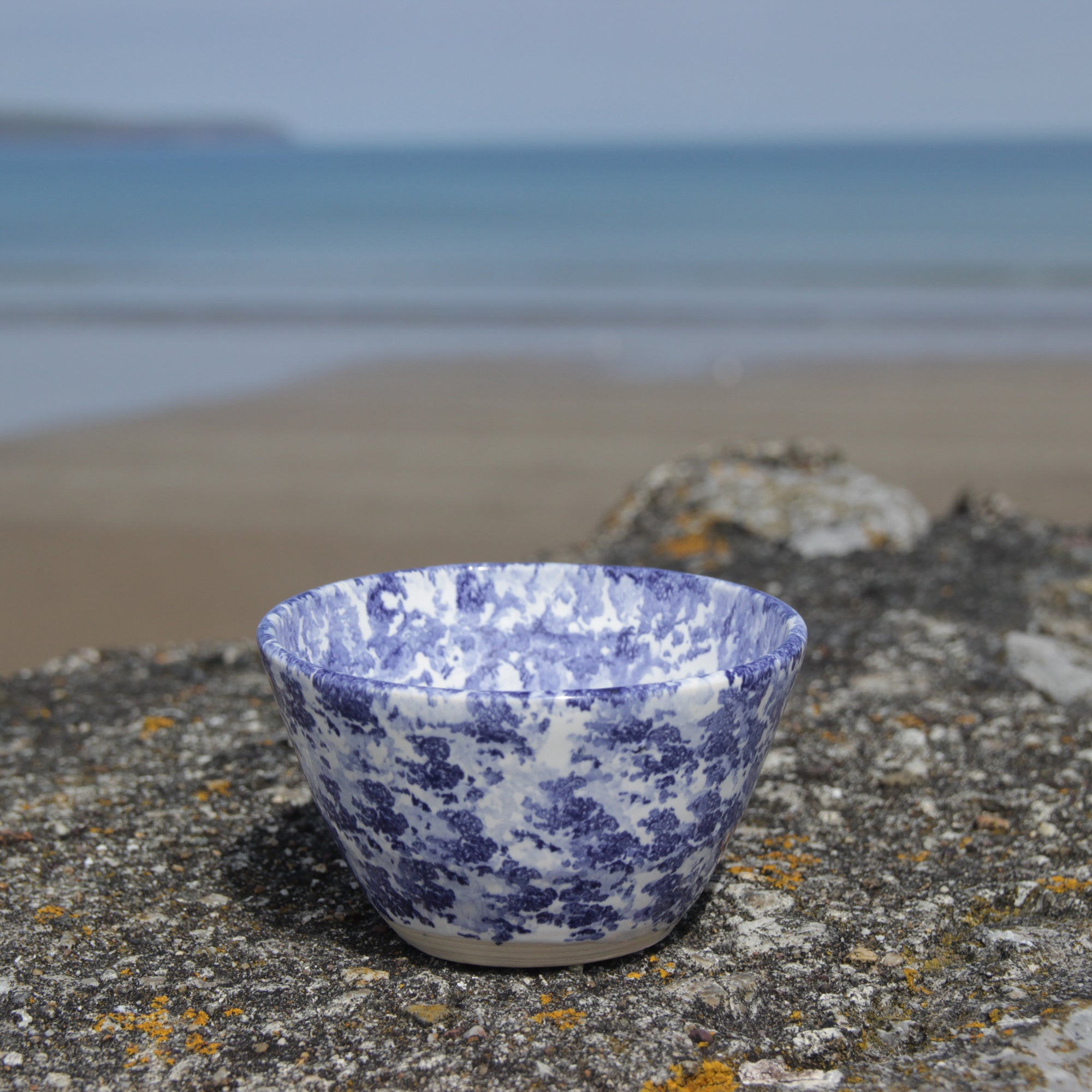 Sugar Bowl, Dark Blue Sponged, Ardmore Pottery
