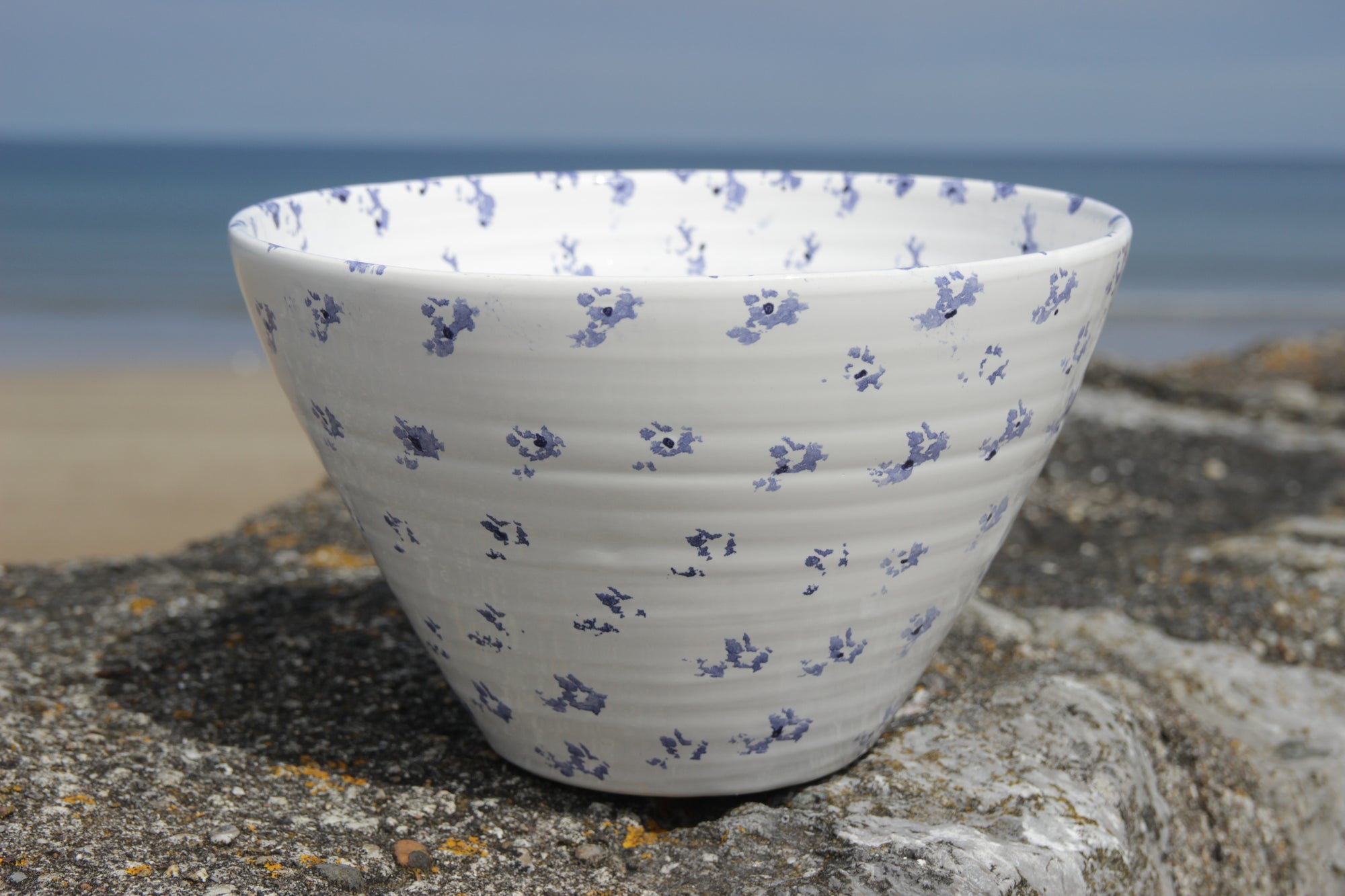 Large Bowl, Traditional Blue Sponged, Ardmore Pottery