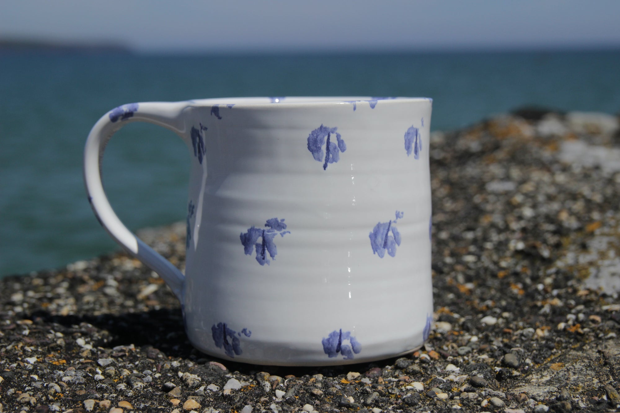 Large Cup, Traditional Blue Sponged, Ardmore Pottery