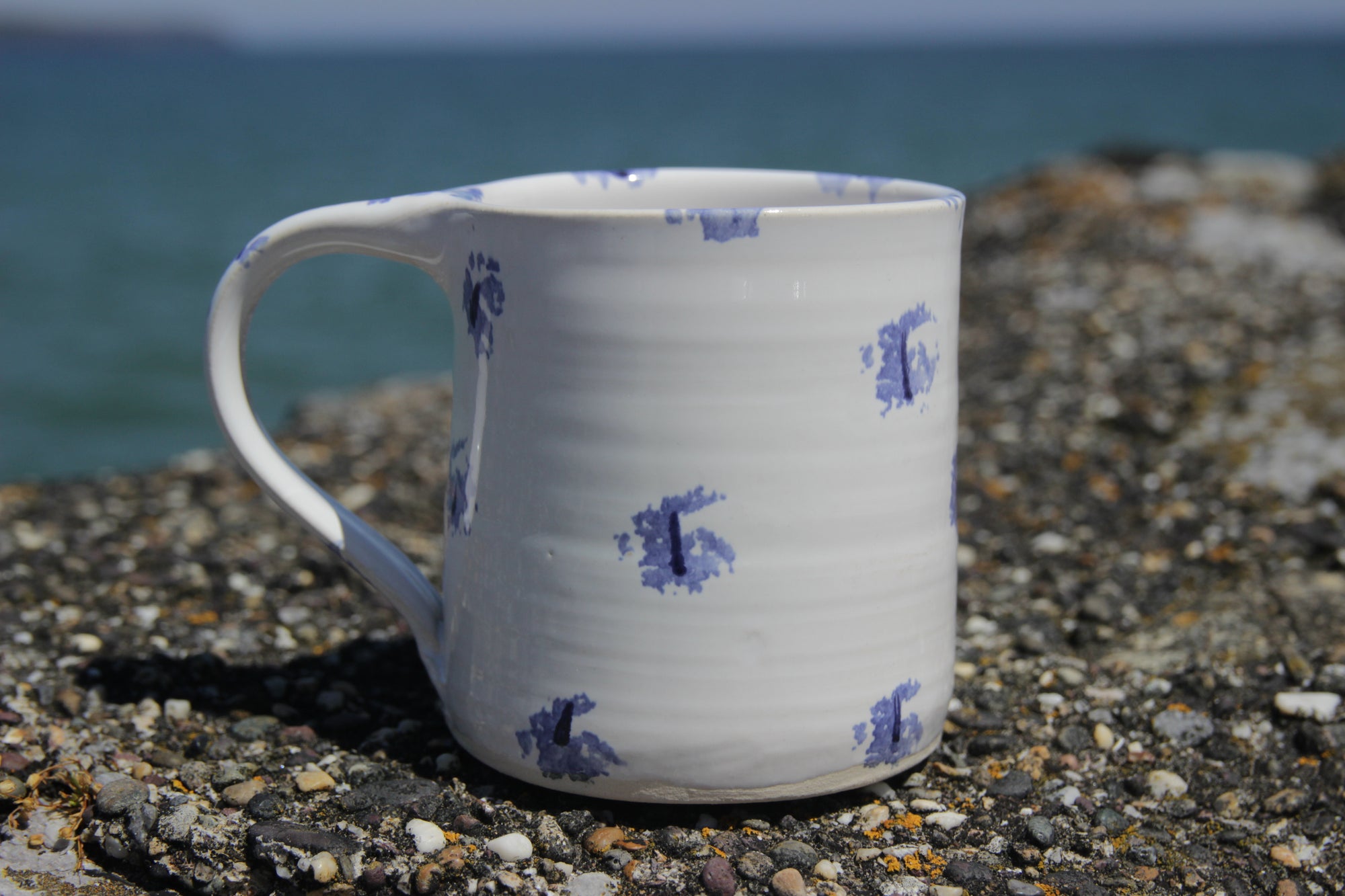 Cup, Traditional Blue Sponged, Ardmore Pottery