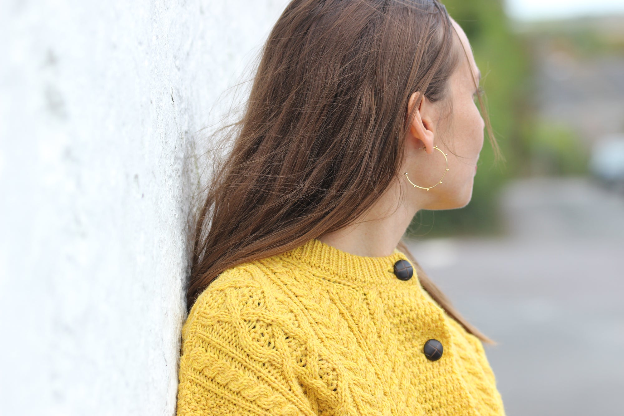 IrelandsEye Knitwear 'Sunflower' Cropped Aran Cardigan