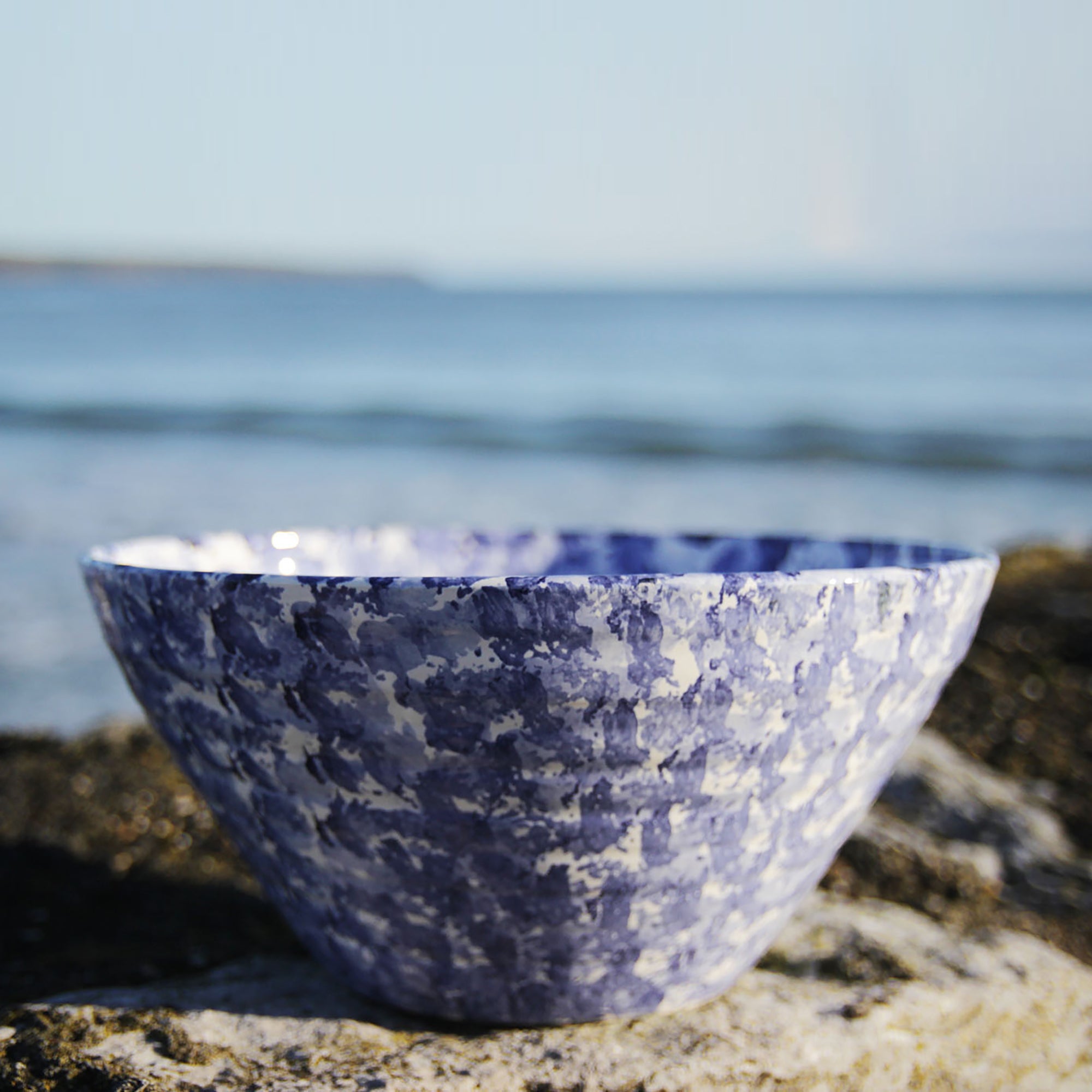 Large Bowl, Dark Blue Sponged, Ardmore Pottery