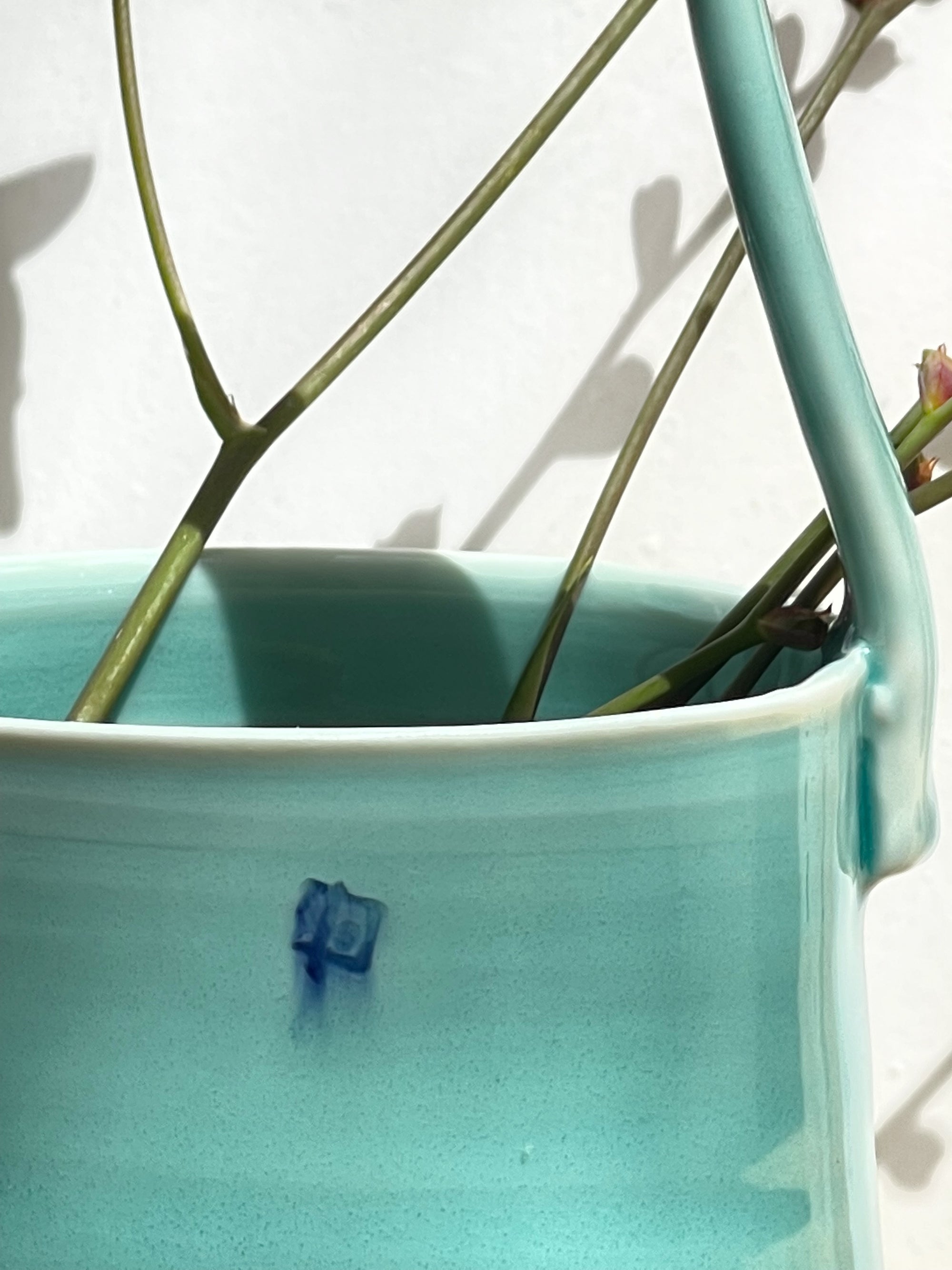 Flower Bucket, Turquoise , Lydia Smith Ceramics